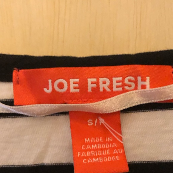 Joe Fresh Womens Black/White Striped Shirt size S - Picture 4 of 4